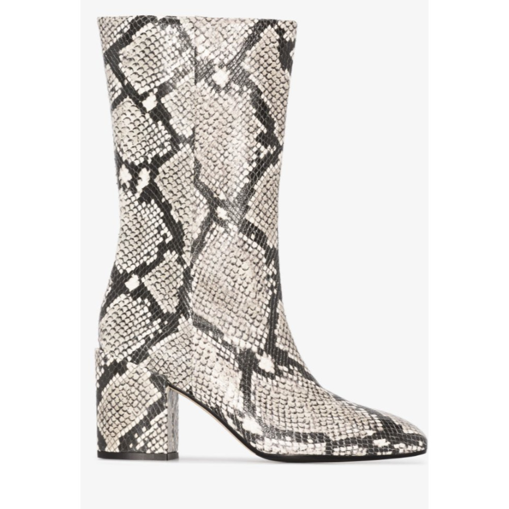 Aeyde Neutral Lori 75 Snake Effect Leather Boots size EU 40